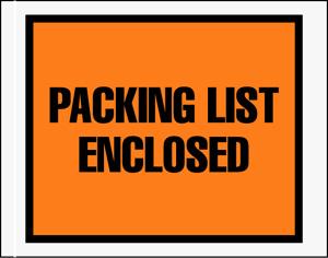 Packing List Enclosed Envelopes