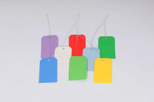 #5 4 3/4" x 2 3/8" 13 Pt. Gray Shipping Tags - Unwired (1000/case)