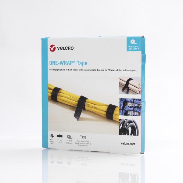 3/4"x25 yds VELCRO® Brand Black ONE-WRAP® Hook & Loop (1 Box)