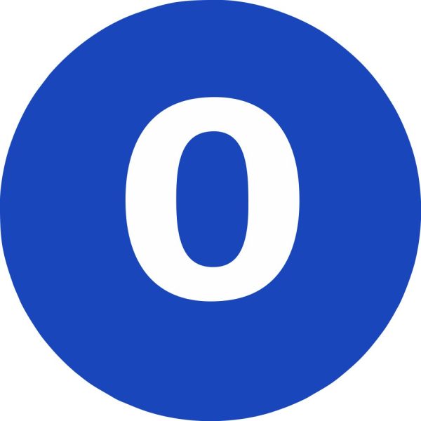 2" Inventory Numbered Circles #0 Dark Blue