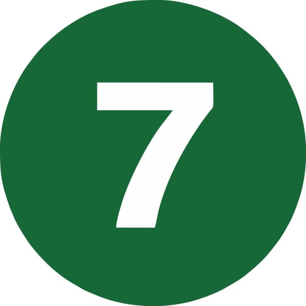 2" Inventory Numbered Circles #7 Dark Green