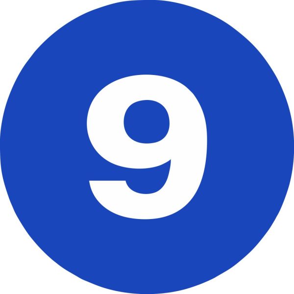 2" Inventory Numbered Circles #9 Dark Blue