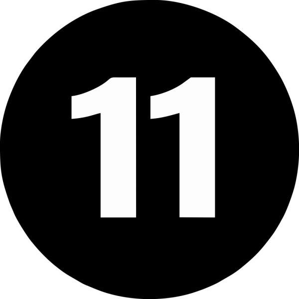 2" Inventory Numbered Circles #11 Black