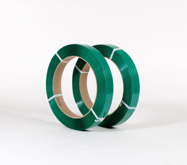 5/8" x 2,200` .025 900# 16 x 3 Smooth Green Polyester Strapping (2 coils/cs)