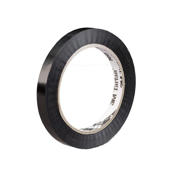 1/2" x 60 yds. 2.8 Mil Black 110lbs. Tensile Strength 3M #860 Tartan™ Polypropylene Stapping Tape (144/case)