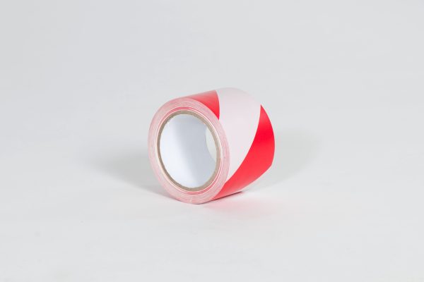 2" X 18 yds. 6 Mil Red/White Striped Safety Tape (24/Case)